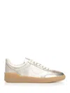 Valentino Garavani Upvillage Panelled Metallic Leather Sneakers In Beige