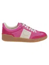 Valentino Upvillage Embossed Leather-trimmed Paneled Suede Sneakers In Qyf Cyclamin Pink Hot Pink Glace