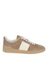 Valentino Garavani Upvillage Low Top Trainer In Split Leather And Calfskin Nappa Leather In White