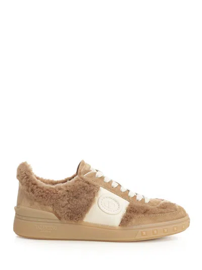 Valentino Garavani Sneaker | Upvillage | Wool/crosta/vit.nappato/v Logo/rs Sneakers Beige