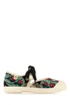 Valentino Bay By Bay Ballerina Trainer In Jacquard Fabric With Floral Embroidery