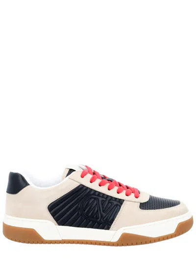 Valentino Garavani Sneakers Contrasting Panels Perforated Detailing Rubber Sole In Multi