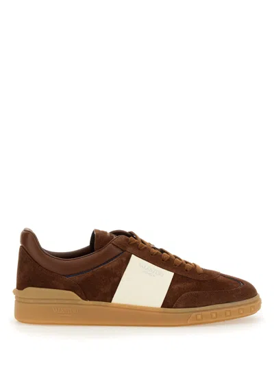 Valentino Garavani Sneaker With Logo In Brown