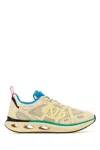Valentino Garavani Multicolor Leather And Fabric Vlogo Easyjog Sneakers In Nude