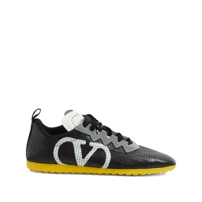 Valentino Garavani Valentino Chromathon Leather Sneaker In Black