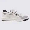 Valentino Garavani White And Grey Leather Low Top One Stud Sneakers