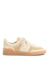 Valentino Garavani Upvillage Sneakers In Woven Raffia In Neutral