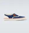 Valentino Garavani Blue Low Top Sneakers With Vlogo Patch On The Side In Cotton Man In Blau