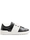 Valentino Garavani Open Leather Sneakers With Contrast Band And Stud Details Shoes In Animal Print