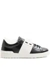 Valentino Garavani Open Leather Sneakers With Contrast Band And Stud Details Shoes In White