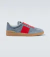 Valentino Garavani Men Upvillage Low Top Sneaker In Split Leather And Calfskin Nappa Leather In Grau