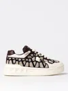 Valentino Garavani One Stud Xl Low-top Trainer In Nappa Leather And Toile Iconographe Fabric In Beige