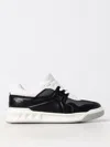 Valentino Garavani One Stud Low-top Mesh And Nappa Leather Sneaker In Schwarz 1