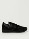 Valentino Garavani Man Sneakers Black Size 9 Soft Leather, Textile Fibers In Black