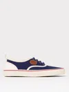 Valentino Garavani Blue Low Top Sneakers With Vlogo Patch On The Side In Cotton Man In Denim