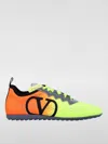 Valentino Lime Green And Fluorescent Orange Sporty Sneakers In Cotton And Pu Bold Design In Limette