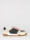 Valentino Sneakers Contrasting Panels Perforated Detailing Rubber Sole In Brown