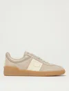 Valentino Suede High-top Sneakers Contrast Panel In Neutral