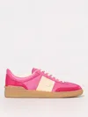 Valentino Upvillage Embossed Leather-trimmed Paneled Suede Sneakers In Fuchsia