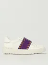 Valentino Rockstud Untitled Suede-panel Sneakers In White