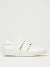 Valentino Garavani White Leather Rockstud Untitled Sneakers