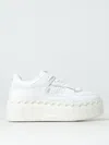 Valentino Freedots Xl Leather Platform Sneakers In Weiss