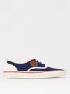 Valentino Garavani Blue Low Top Sneakers With Vlogo Patch On The Side In Cotton Man In Blue