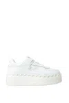 Valentino Freedots Xl Leather Platform Sneakers In White