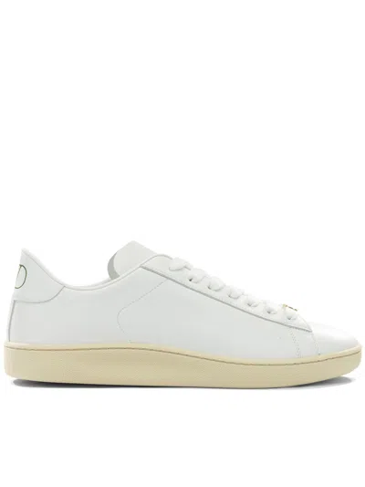 Valentino Garavani Premium Leather High-top Sneaker For Men In White