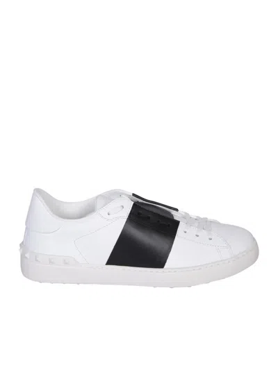 Valentino Garavani Rockstud Open Leather Sneaker In White