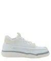 Valentino Calf Leather And Fabric Mid-top Runboot Sneakers In White