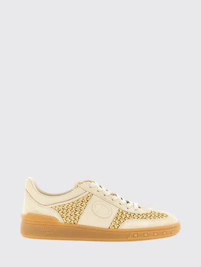 Valentino Garavani Upvillage Sneakers In Woven Raffia In Neutral