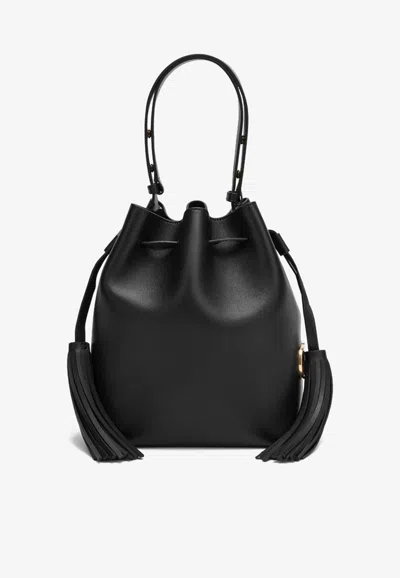 Valentino Garavani So Seau Calf Leather Bucket Bag In Black