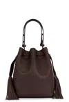 Valentino Garavani Chocolate Leather Vlogo Signature Bucket Bag