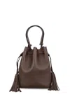 Valentino Garavani Chocolate Leather Vlogo Signature Bucket Bag In Brown