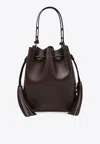 Valentino Drawstring Tassel-embellished Leather Shoulder Bag In Brown