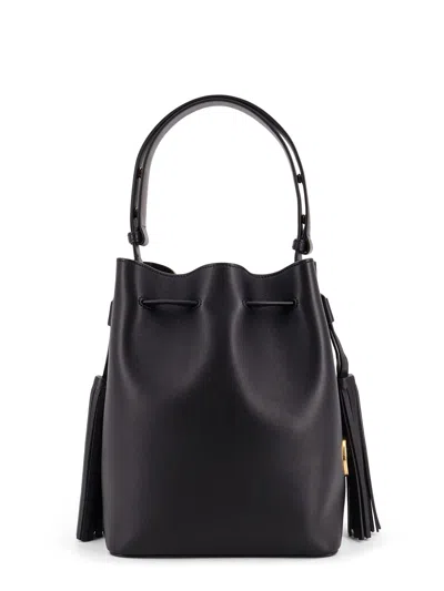 Valentino Garavani So Seau Leather Bucket Bag With Meatl Vlogo
