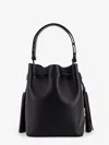 Valentino Garavani Leather Vlogo Signature Bucket Bag With Top Handle And Tassel Detail In Black