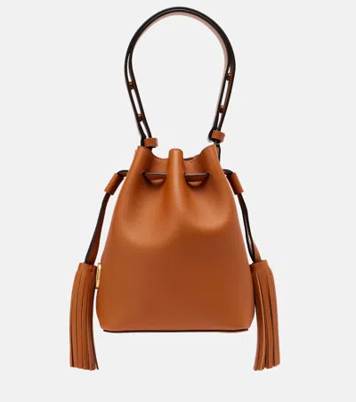 Valentino Garavani So Seau Small Leather Bucket Bag In Brown