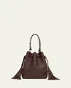 Valentino Garavani So Seau Tassel Leather Bucket Bag In Brown