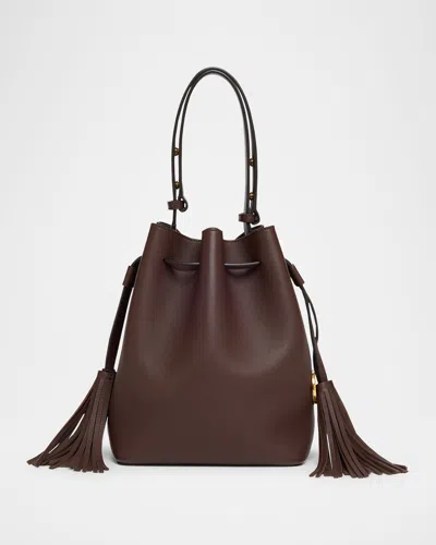 Valentino So Seau Tassel Leather Bucket Bag