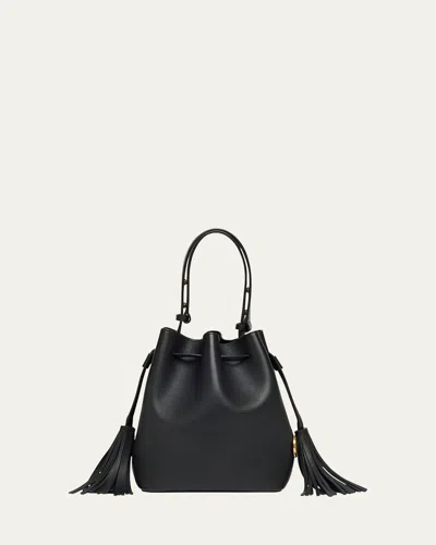 Valentino Garavani So Seau Tassel Leather Bucket Bag In Black