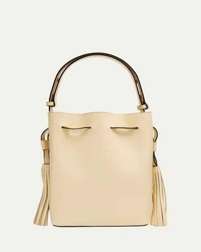 Valentino Garavani So Seau Tassel Leather Bucket Bag In Yellow