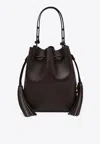 Valentino So Seau Tasseled Leather Bucket Bag In Brown