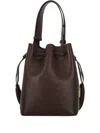 Valentino Drawstring Bag Structured Top Handle Tassel In Brown