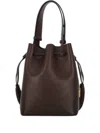 Valentino Drawstring Bag Structured Top Handle Tassel In Brown
