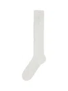 Valentino White Cotton Socks With Vlogo Signature And Crochet Knit Texture In Multi