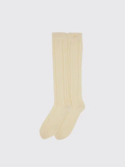 Valentino Cotton Knee-high Socks With Intricate Knit Pattern In Neutral
