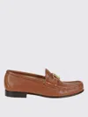 Valentino Vlogo Medallion Leather Loafers In Brown