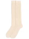 Valentino Perforated Cotton Socks With V-logo In White